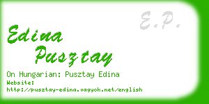 edina pusztay business card